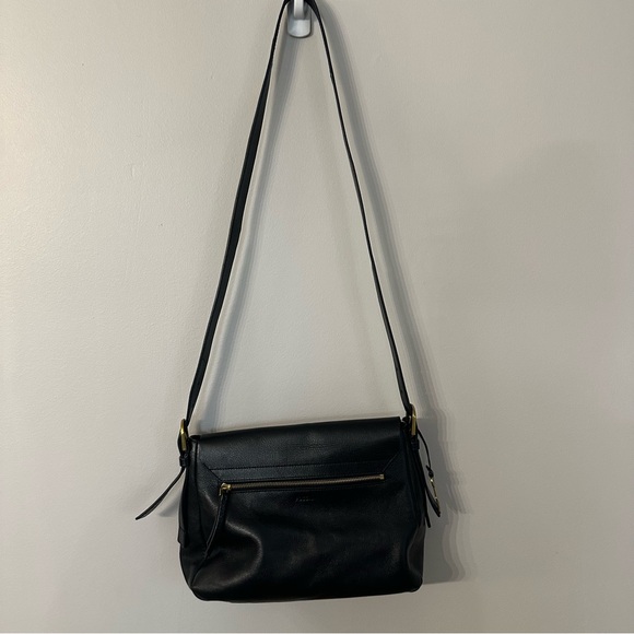 Fossil Women’s Black Leather Satchel Style Zippered Crossbody Purse GUC - Picture 11 of 11